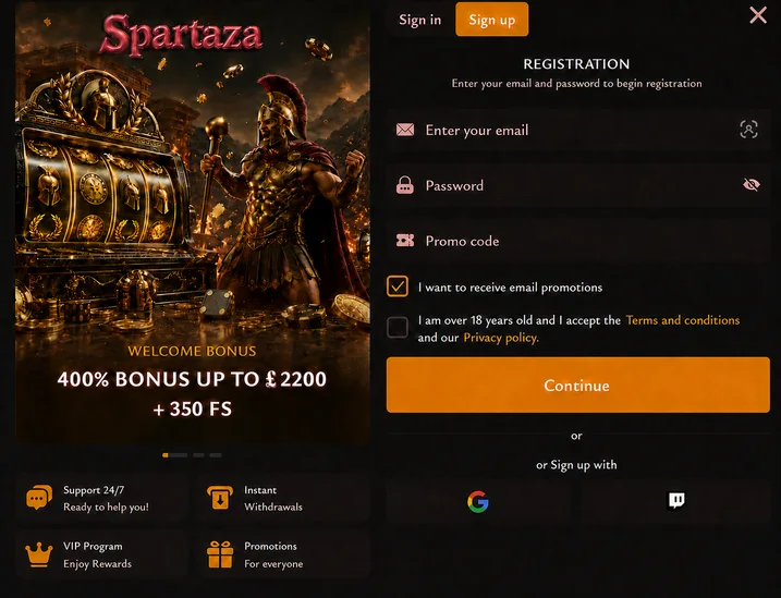 spartaza casino login